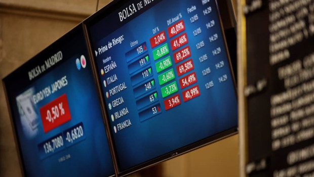 ep archivo   paneles de vlores del ibex 35 en el palacio de la bolsa de madrid a 12 de mayo de 2022