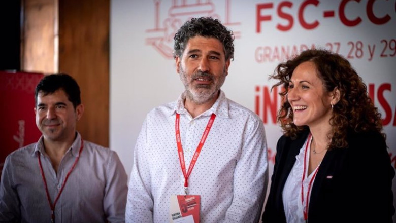 ep de izquierda a derecha daniel mesa lucho palazzo y nuria lopez de ccoo ep de izquierda a derecha daniel mesa lucho palazzo y nuria lopez de ccoo