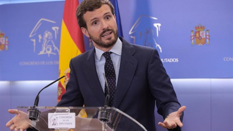 El presidente del PP, Pablo Casado, ofrece una rueda de prensa posterior a su reunión con el Rey para proponer candidato a la Presidencia del Gobierno, en el Congreso de los Diputados, Madrid (España) a 17 de septiembre de 2019. | Jesús Hellín - Europa Press ep el presidente del pp pablo casado ofrece una rueda de prensa posterior a su reunion con el rey