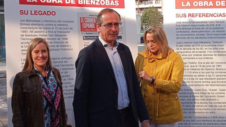 El presidente del PP vasco, Alfonso Alonso, la secretaria general del PP vasco, Amaya Fernández, y la presidenta del PP de Bizkaia, Raquel González. | EUROPA PRESS ep el presidente del pp vasco alfonso alonso la secretaria general del pp vasco amaya fernandez y la