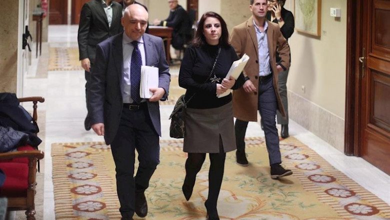 ep la portavoz del psoe en el congreso adriana lastra a su llegada a la reunion del grupo