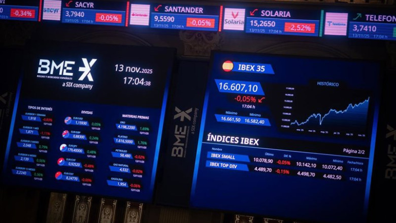 ep paneles del ibex en el palacio de la bolsa de madrid a 13 de noviembre de 2025 en madrid espana