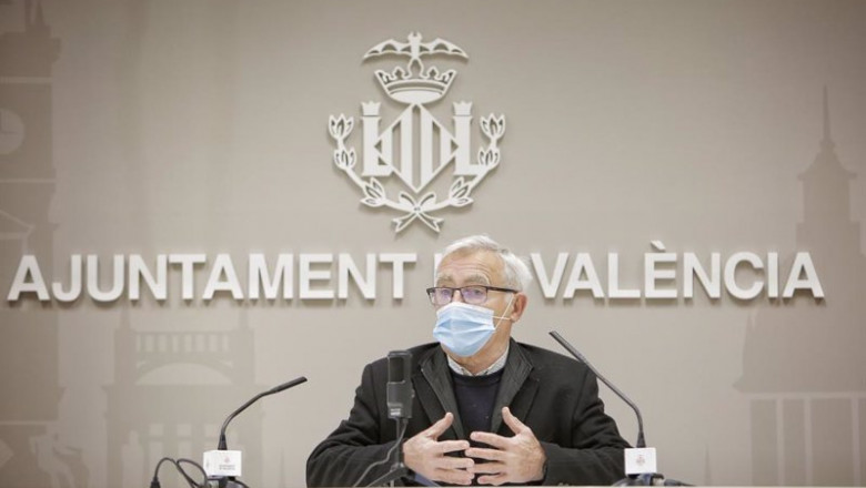 El alcalde de València, Joan Ribó, en la rueda de prensa. | AYUNTAMIENTO DE VALÈNCIA ep el alcalde de valncia joan ribo en la rueda de prensa