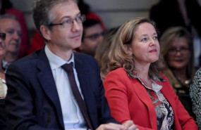 ep el gobernador del banco de espana pablo hernandez de cos y la ministra de asuntos economicos
