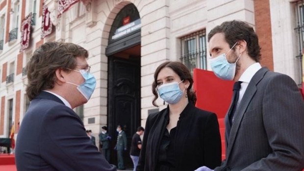 ep el lider del pp pablo casado asiste al acto de homenaje a los heroes del 2 de mayo junto a la