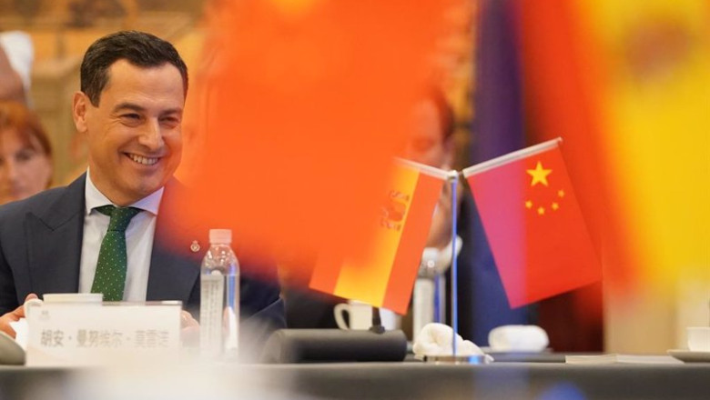El presidente de la Junta, Juanma Moreno, en uno de los actos durante su visita a China | JUNTA DE ANDALUCÍA ep el presidente de la junta juanma moreno en uno de los actos durante su visita a china