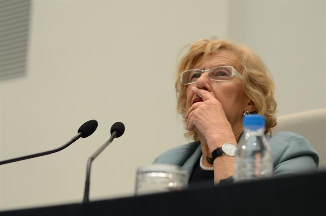 La alcaldesa de Madrid, Manuela Carmena, durante un pleno en el Ayuntamiento | EUROPA PRESS ep la alcaldesamadrid manuela carmena duranteplenoayuntamiento