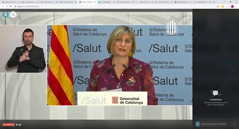 ep la consellera de salud de la generalitat alba verges en rueda de prensa telematica sobre el