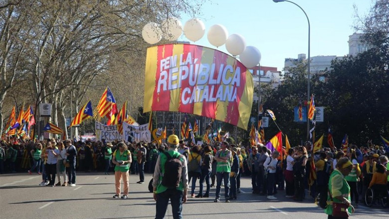 Manifestación independentista en Madrid contra el juicio del 'procés' | Ricardo Rubio - Europa Press ep manifestacion independentistamadridjuicio del proces