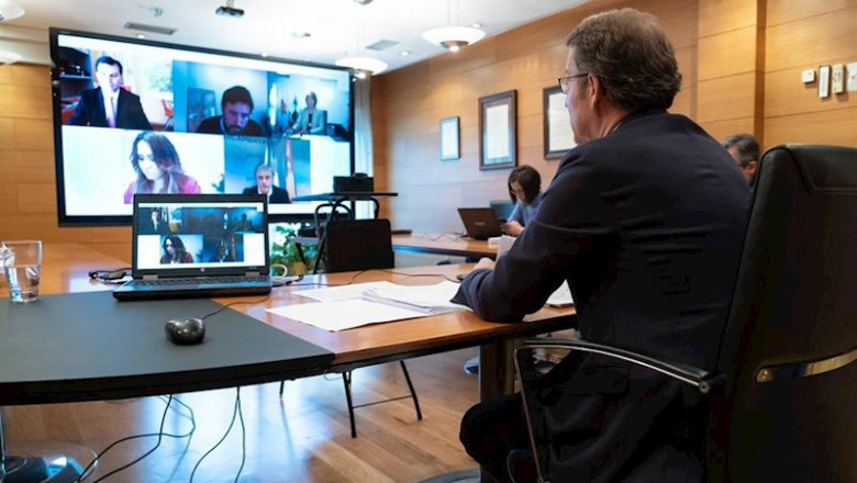 ep o titular do goberno galego manten unha videoconferencia cos representantes dos principais