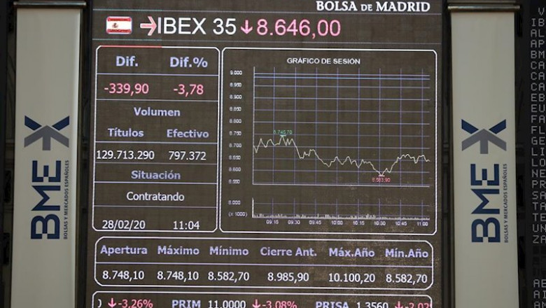 Marta Fernández - Europa Press ep pantallas de la bolsa de madrid en la jornada del dia 28 de febrero