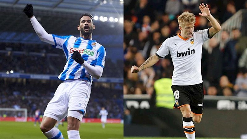ep willian jose y wass celebran las victorias de real sociedad y valencia