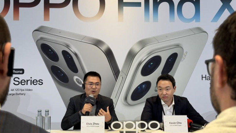 ep el ceo de oppo europa elvis zhou y el ceo de oppo en espana kevin cho en rueda de prensa tras la