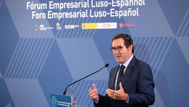 ep el presidente de ceoe antonio garamendi en su intervencion en el foro empresarial luso espanol