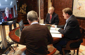 ep el presidente de la generalitat ximo puig durante la videoconferencia mantenida con la consellera