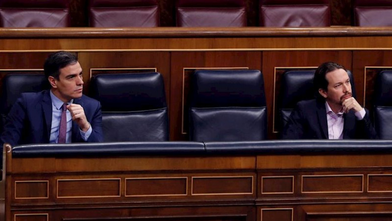 ep el presidente del gobienro pedro sanchez i y el vicepresidente segundo pablo iglesias la primera