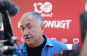 ep el secretario general de ugt pepe alvarez atiende a los medios de comunicacion en el acto de