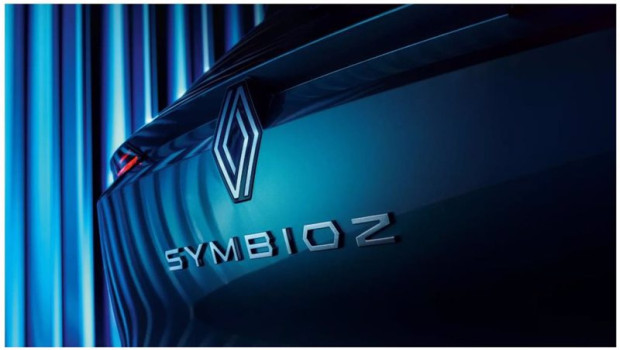 ep imagen con el logo de renault y el nombre del nuevo suv familiar symbioz