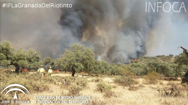 Incendio en La Granada de Riotinto el viernes | EUROPA PRESS/ INFOCA ep incendiola granadariotintoviernes
