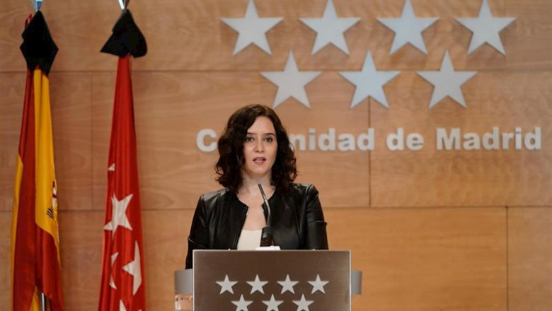 ep la presidenta de la comunidad de madrid isabel diaz ayuso comparece en rueda de prensa tras la