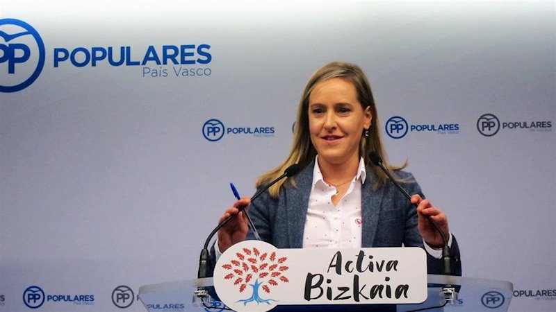 ep la secretaria general del pp vasco amaya fernandez en rueda de prensa