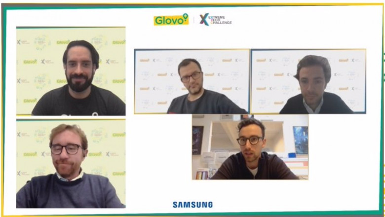 Los tres ganadores del Extreme Tech Challenge agradecen a Sacha Michaud, cofundador de Glovo, a los jueces y a la organización del acto por la gran acogida de sus proyectos | EXTREME TECH CHALLENGE ep los tres ganadores del extreme tech challenge agradecen a sacha michaud cofundador de glovo a los
