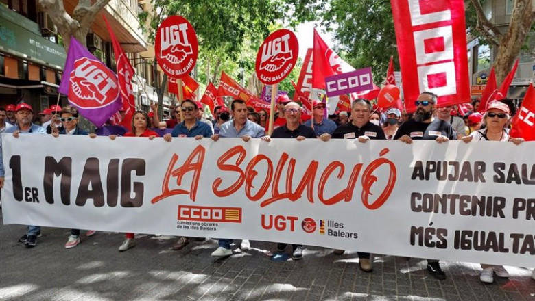 CCOO y UGT se movilizan este 1 de mayo en Palma para "celebrar conquistas" y "reivindicar soluciones ante la inflación" | EUROPA PRESS ep ccoo y ugt se movilizan este 1 de mayo en palma para celebrar conquistas y reivindicar soluciones