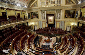 ep el hemiciclo del congreso semivacio como consecuencia del estado del alarma derivado del