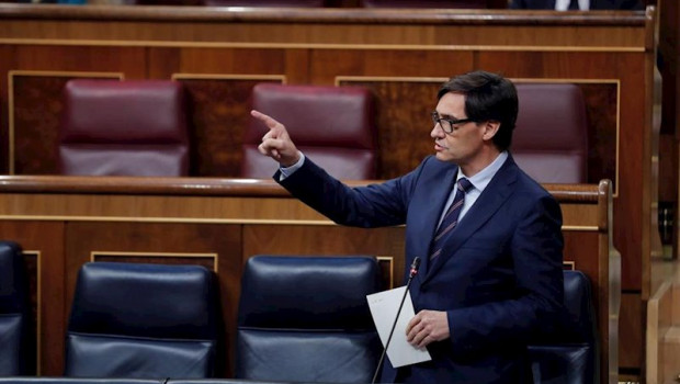 ep el ministro de sanidad salvador illa interviene en la sesion de control al ejecutivo celebrada