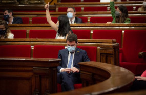 ep el president de la generalitat pere aragons en un pleno en el parlament de catalunya a 22 de