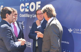 ep el presidente de ceoe antonio garamendi junto al presidente de la ceoe castilla y leon y el
