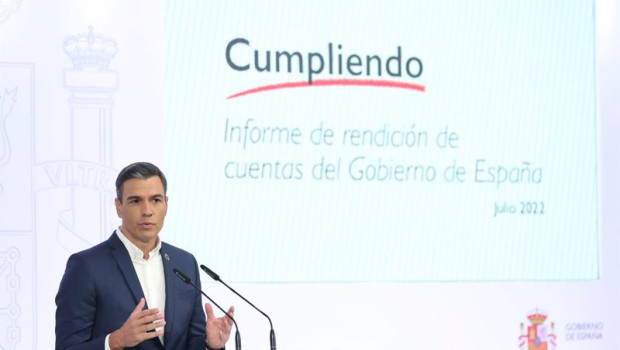 ep el presidente del gobierno pedro sanchez presenta el primer informe de rendicion de cuentas 2022