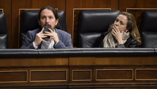 ep el vicepresidente del gobierno de derechos sociales y agenda 2030 pablo iglesias en su escano en