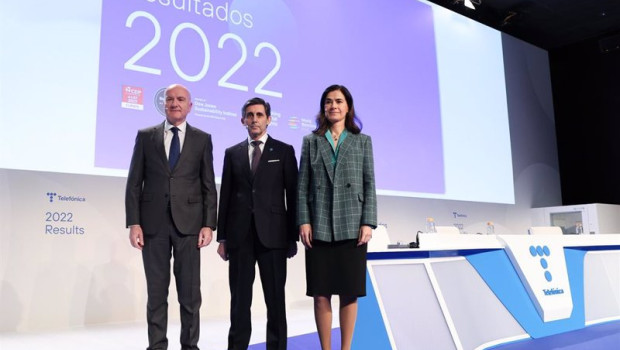 ep i d el consejero delegado angel vila el presidente ejecutivo de telefonica sa jose maria