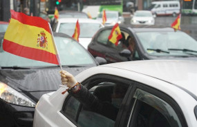 ep manifestacion de vox en bilbao pais vasco para pedir la dimision del gobierno por su gestion de