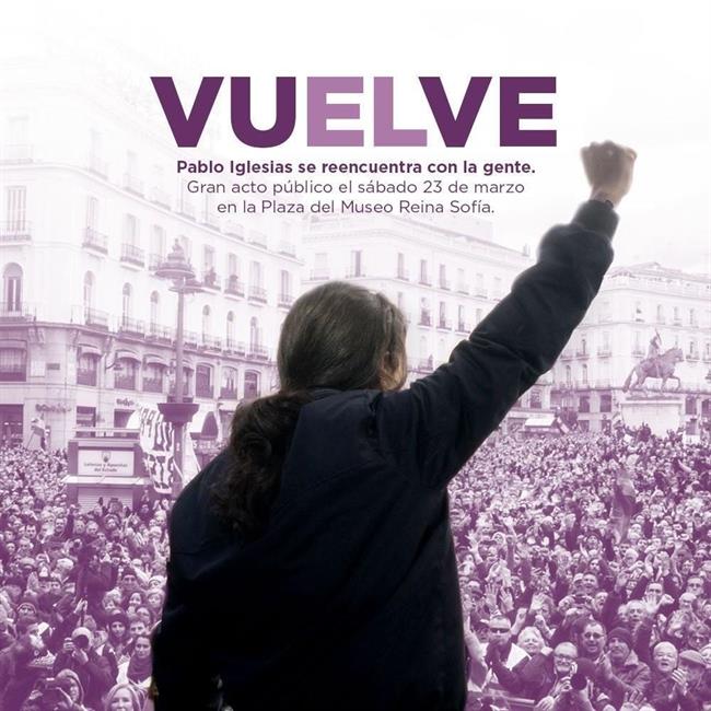 ep pablo iglesias vuelveso permisupaternidal 23marzuun mitin en