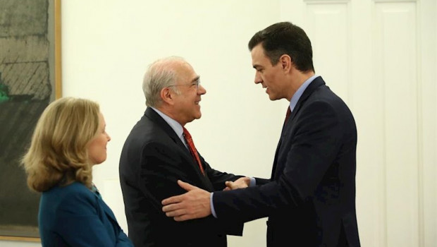 ep pedro sanchez y angel gurria ocde en una reciente reunion para hablar del impacto del coronavirus