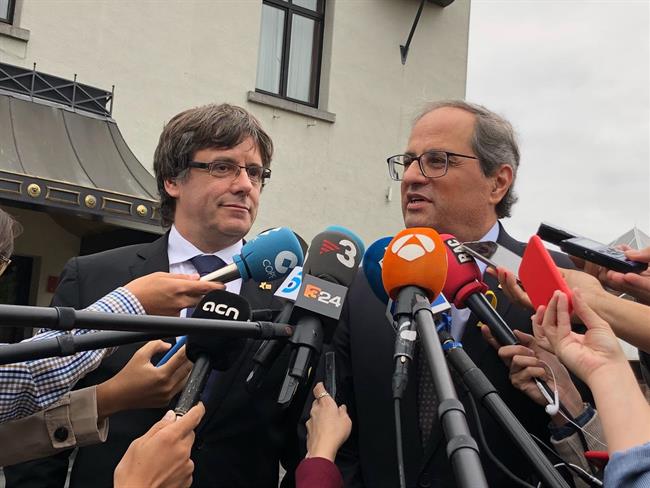 Quim Torra y Carles Puigdemont (Archivo) | GENERALITAT - Archivo ep quim torracarles puigdemont archivo