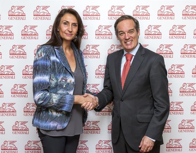 Santiago Villa, CEO de Generali, y Elena Cascante, del Observatorio G&T | MIGUEL CORDOBA NAVALPOTRO ep santiago villa ceogenerali y elena cascante del observatorio gt