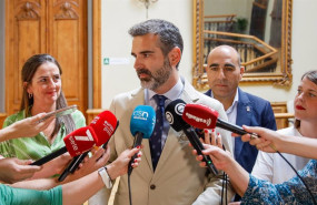 ep el consejero portavoz ramon fernandez pacheco en una atencion a medios en almeria