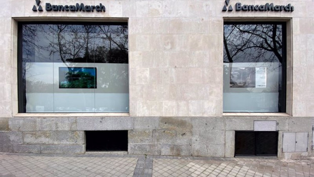 ep exterior de un local de banca march en madrid espana a 13 de febrero de 2020