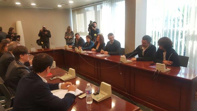 Imagen de la reunión entre Podemos y PSOE en la Asamblea | EUROPA PRESS ep imagenla reunionpodemospsoela asamblea