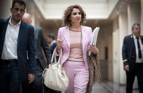 ep la vicepresidenta primera y ministra de hacienda maria jesus montero a su llegada a una sesion de