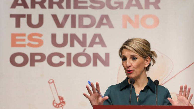 La vicepresidenta segunda del Gobierno y ministra de Trabajo y Economía Social, Yolanda Díaz, en la presentación del "Plan de choque contra los accidentes mortales en el trabajo" | Marta Fernández Jara - Europa Press ep la vicepresidenta segunda del gobierno y ministra de trabajo y economia social yolanda diaz en la 20211209133203