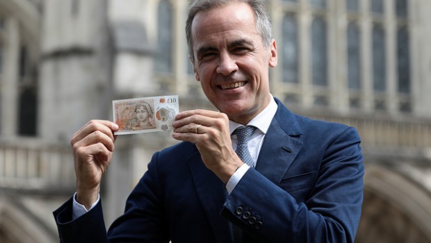 mark carney bank of england pound sterling gbp tenner
