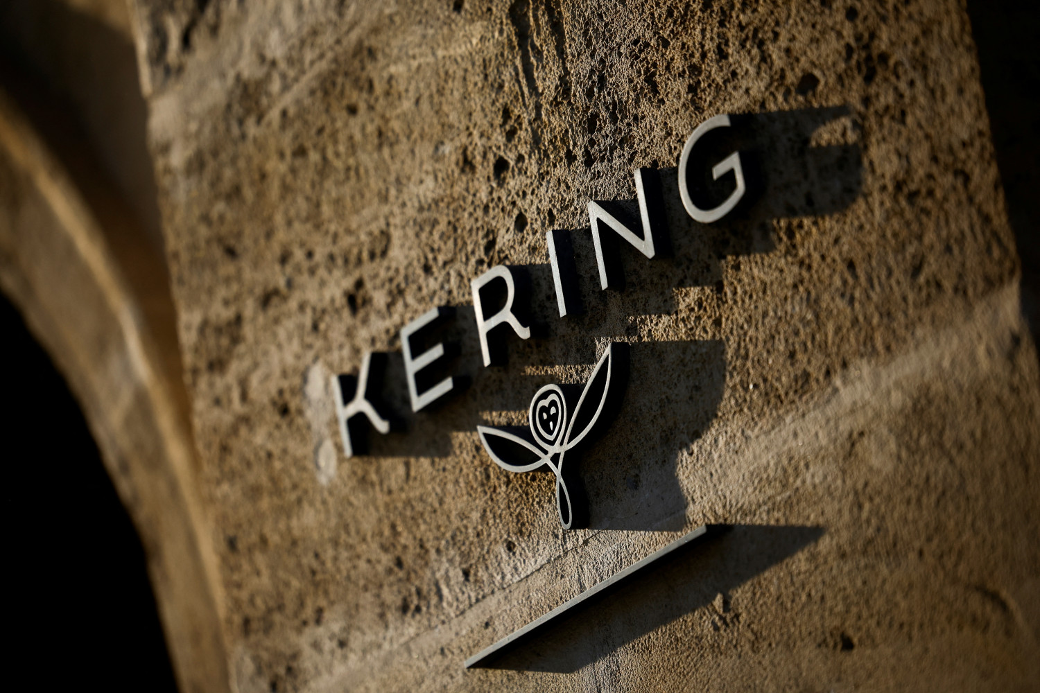 the logo of french luxury group kering in paris 