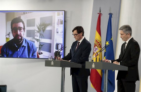 ep el ministro de sanidad salvador illa y el del interior fernando grande-marlaska durante la rueda