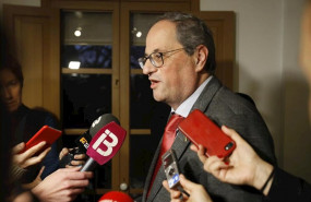ep el presidente de la generalitat de cataluna quim torra atiende a los medios de comunicacion