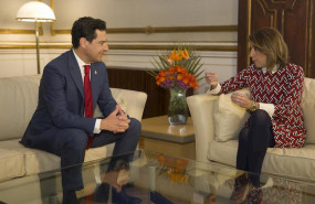 ep el presidente de la junta de andalucia juanma moreno i se reune con la secretaria general del
