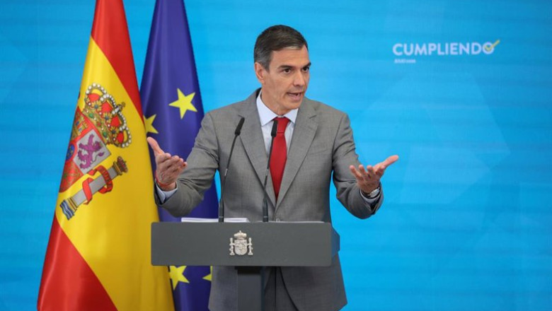 ep el presidente del gobierno pedro sanchez comparece ante los medios en el complejo de la moncloa a
